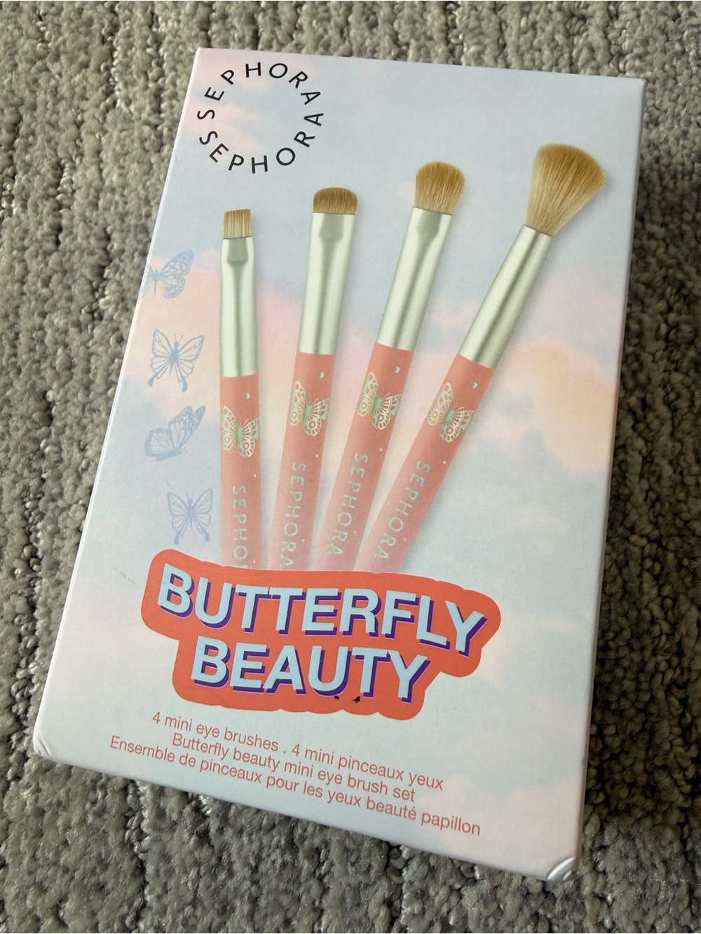 Sephora Butterfly Beauty Mini Eye Brush Set — Peach